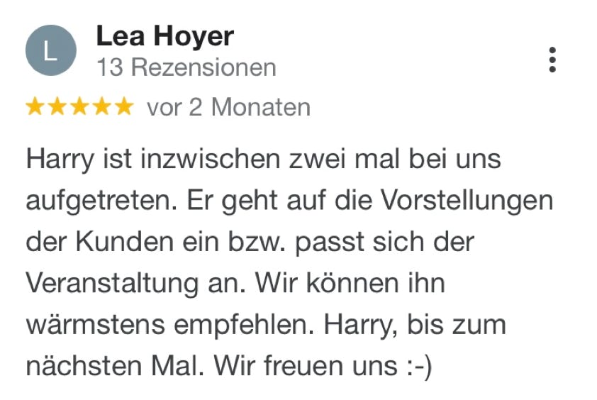 Harry Tietjen Google-Rezension
