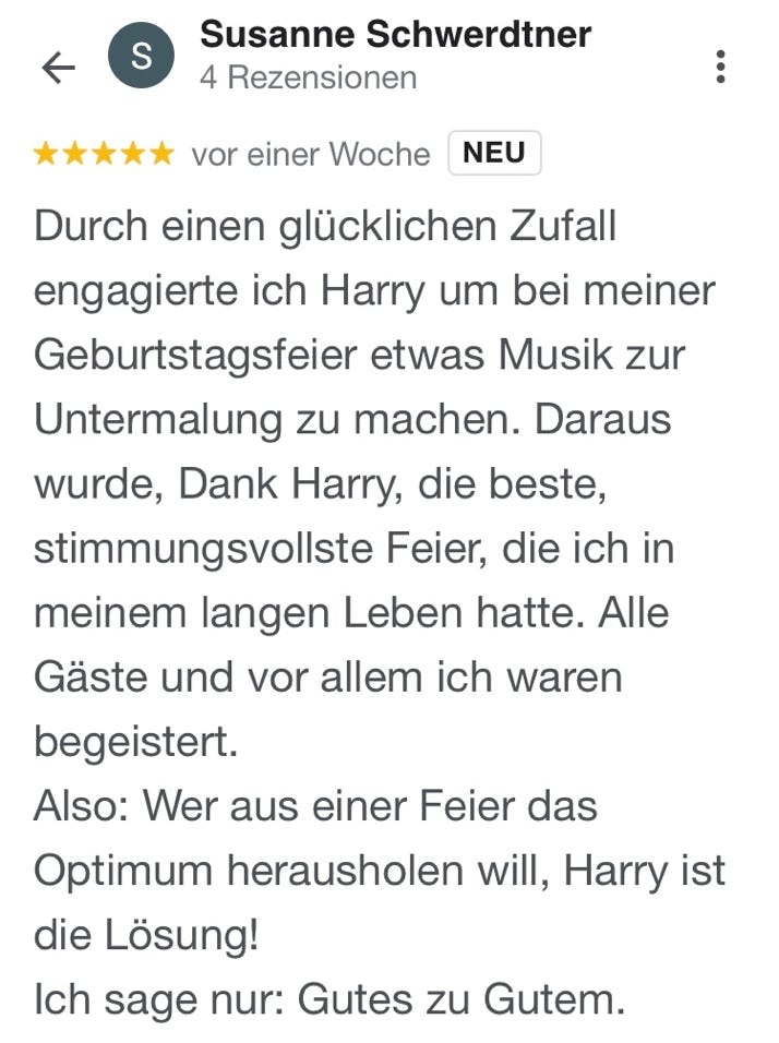 Harry Tietjen Google-Bewertung